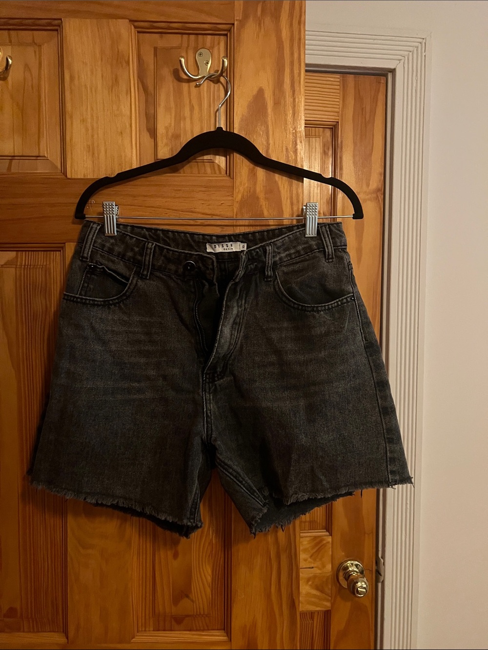 DISSH Black Washed Denim Cutoff Shorts